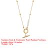EFFIE QUEEN Stainless Steel 18k Gold Round Circle Pendant Necklace Simple Jewelry for Women Wedding Party Banquet Gift STKN11