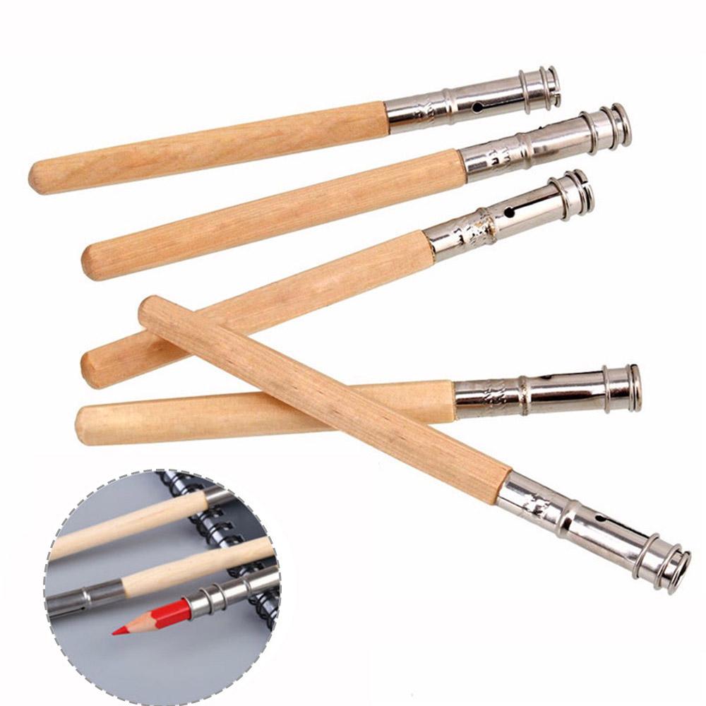 5/10PCS New Useful Adjustable Art Write Tool Wooden Pen Holder Sketch Writing Pencil Extender