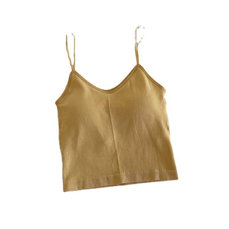 Tílko s úzkým střihem a výstřihem do V, jednobarevné, na léto, vrstvení nebo svrchní oblečení