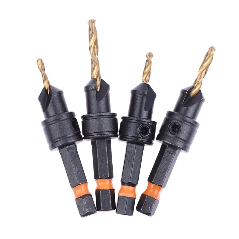 12-delige Titanium-Gecoate Zeskant Verzonken Boor Set Met Vervangbare Boren, Magnetische Houder & L-Sleutel. Boormachine Compatibel Voor Snel