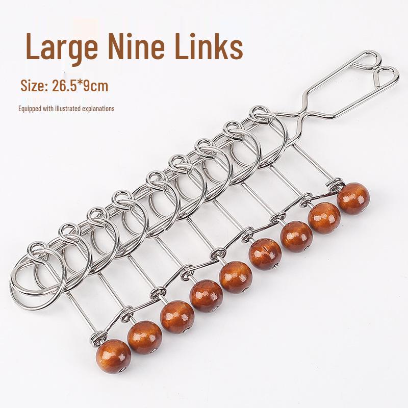 Metal Nine Linked Rings: Eight-Piece Set of Educational Unlocking Toys for Children's Cognitive Development