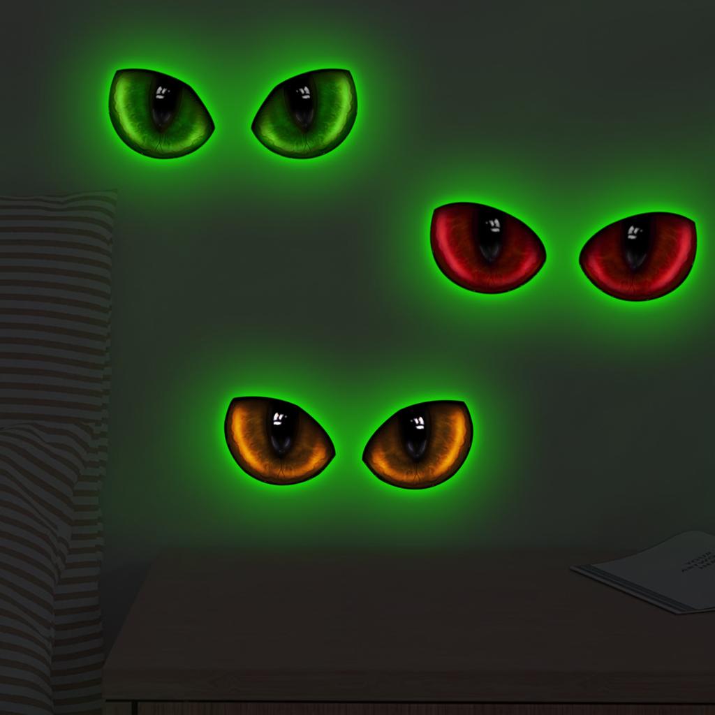 Green Light Luminous Animal Eye Wall Stickers Creative Fluorescent Wall Decoration Stickers Self-adhesive Wall Stickers