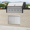 BBQ Access Door, 762x532 Mm Double Outdoor Kitchen Door, Stainless Steel Flush Mount Door, Wall Vertical Door with Recessed Handles , for BBQ Island,