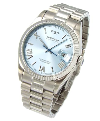 TECHNOS MEN S watch, Stainless Steel, Light Blue, TASM921ASI [Parallel Import]
