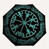 Viking Compass Vegvisir Nordic Symbol StickerUmbrella, Portable 3-Fold Compact Umbrella,Christmas Gift ES447