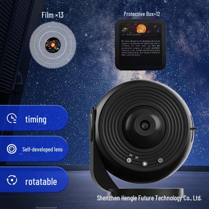 Galaxy Starry Sky Projection Lamp with 13 HD Film Sheets - Perfect Bedroom Atmosphere Light & Gift