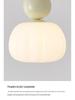 Cream Style Pumpkin Pendant Light: Modern Minimalist Bedside Lamp for Master Bedroom, Bar Counter, or Foyer with Single Head Cord Suspension.