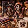 Volkskunstpuppen Bastelset Tag der Toten Patchwork DIY-Set, Zuckerschädel Nähen Bastelsets für Erwachsene, Feiertags-Andenken-Herstellungsmaterialien Halloween