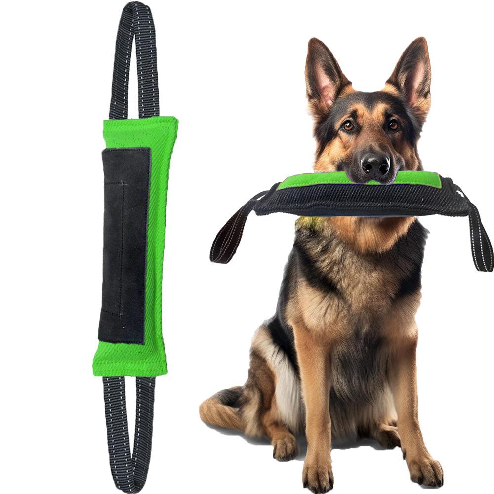 Hundetraining Beißstange reißfestes Tuch aufgenähtes Leder interaktives Tauziehen Haustierspielzeug Hundetraining Zubehör für draußen