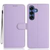 For Samsung Galaxy S24 Wallet Case with Strap/Multiple Card Slots Solid Color Leather Stand Phone Cover