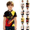 Kids Polo Shirt Short Sleeve Button Down Collar Lightweight Breathable Fabric Sportswear Casual Top for Boys and Girls