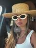 2025 New European American Fashion Design Natural Straw Hat Female Handmade Letter Sun Hat Metal Chain Sunshade Designer Hat