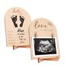 Wooden Baby Ultrasound Photo Frame Stand Sign: The Perfect Announcement or Baby Shower Keepsake