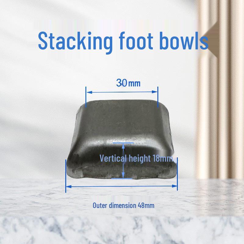 Stacking Cast Iron Bowl with Top Cover and Square Tube Foot Cap