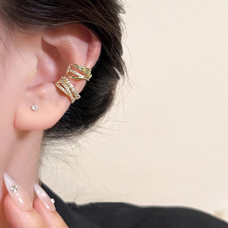 Women's High-End Multi-Layer Zirconia Ear Cuff - No Piercing Needed, 2025 Trendy Luxury Ear Accessory