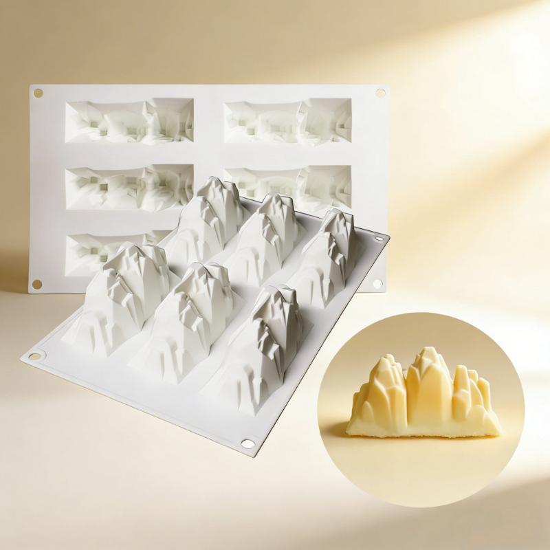Stampo in Silicone Riutilizzabile per Torta Montagna di Neve, Stampo da Forno Sicuro per Alimenti per Torta Chiffon, Festa con Gelato, Preparazione Dessert