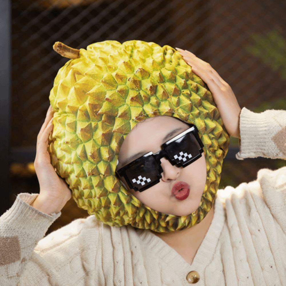 Funny Durian Headgear Soft Cartoon Plush Hat Cute Simulation Durian Hat Cosplay Costume