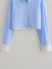 Spring 2025 Women's Striped Color Block Shirt & Shorts Set - European/American Style