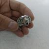 Adjustable Open Ring Men Women Dog Head Zodiac Sign Retro Plated Statement Jewelry