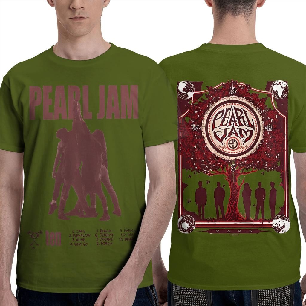 Koszulka Męska Music Pearls Jam Czysta Bawełna Szalone Koszulki Okrągły Dekolt Krótki Rękaw Ubrania Pomysł na Prezent