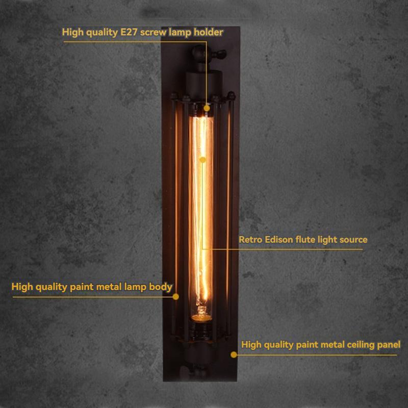 Applique Murale Flûte Antique Grow Fer Forgé Style Industriel Américain Rétro Restaurant Couloir Allée Éclairage Applique Murale