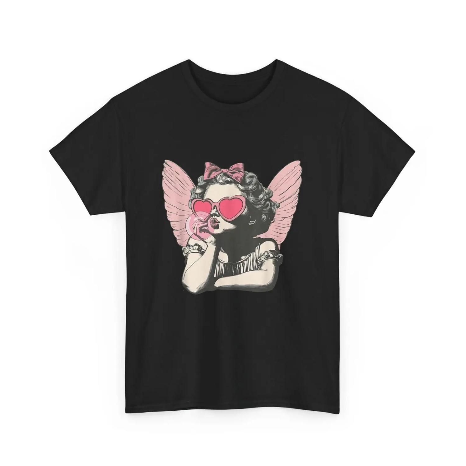 Cupid Valentine Day T Shirt Vintage Blowing Bubble Cute S