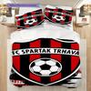 FC Spartak Trnava - sada povlečení, prošívaná deka, povlak na polštář, bytová dekorace, dárek k narozeninám (1 * povlak na peřinu + 2 * povlak na polštář, bez jádra)