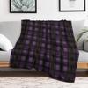 Purple Gothic Skull Plaid Throw Blanket Stylish Warm Blanket for Living Room Bedroom