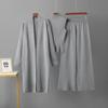 Completo Casual Monocolore alla Moda da Donna Giacca a Sciarpa Cardigan + Gilet Senza Maniche Maglia Base + Pantaloni a Gamba Larga Completo Tre Pezzi