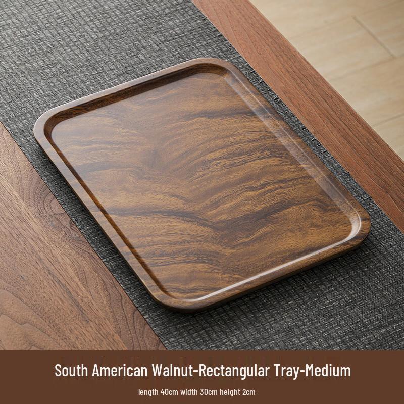 Japanese Style Rosewood Finish Bamboo Tea Tray