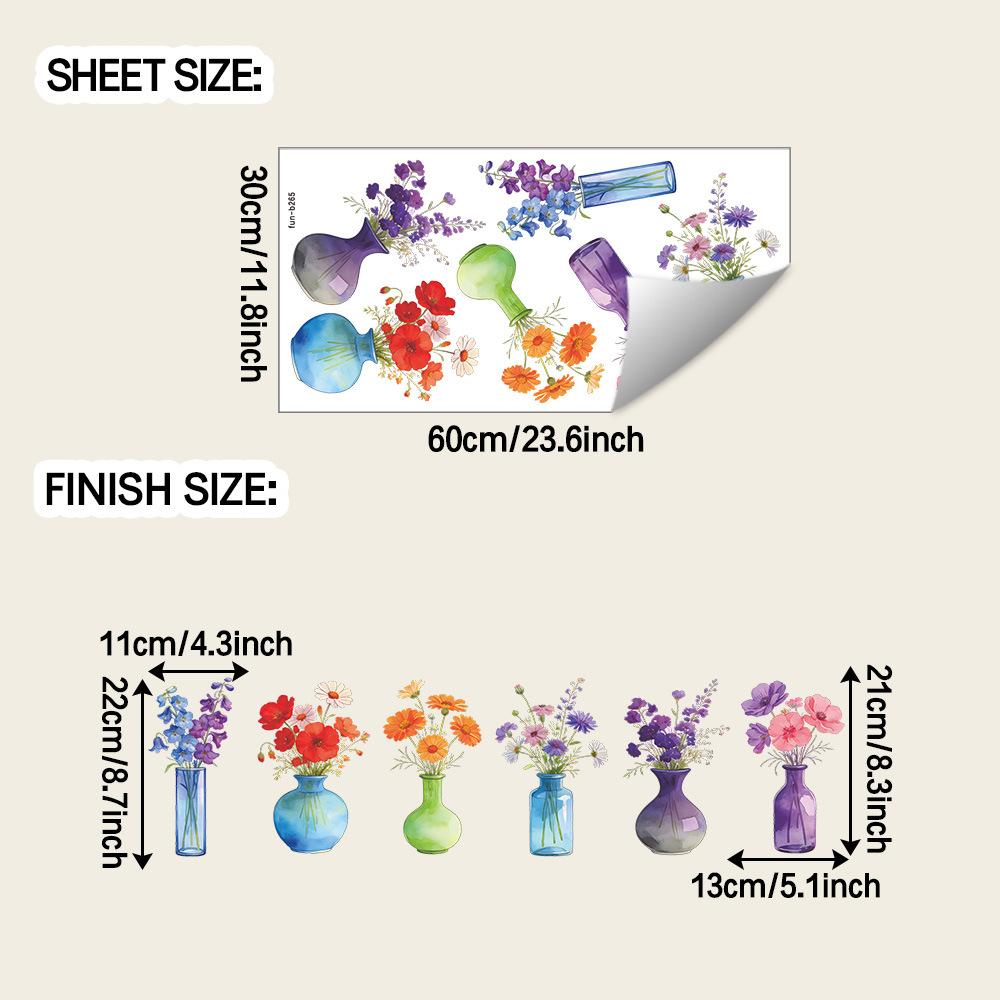 Креативная ваза для цветов из имитации стекла, Цветок для дома, Наклейка на стеклянное окно балкона