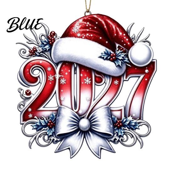 2027 Year Hanging for New 2D Flat Hat Ornament Ornaments Christmas Acrylic Decoration Tree Pendants