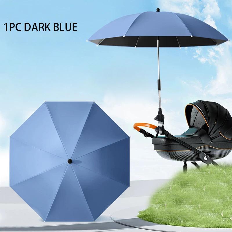 Umbrella For Stroller Foldable Trolley Shading Umbrella With Clamp Portable Travel Supplies Pushchair Attachment For Outdoor,1PC