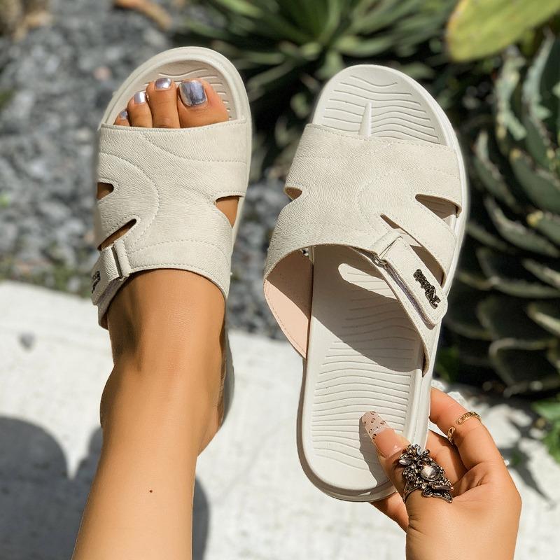 Women’s Retro Open-Toe Platform Slide Sandals Soft Summer Shoes
