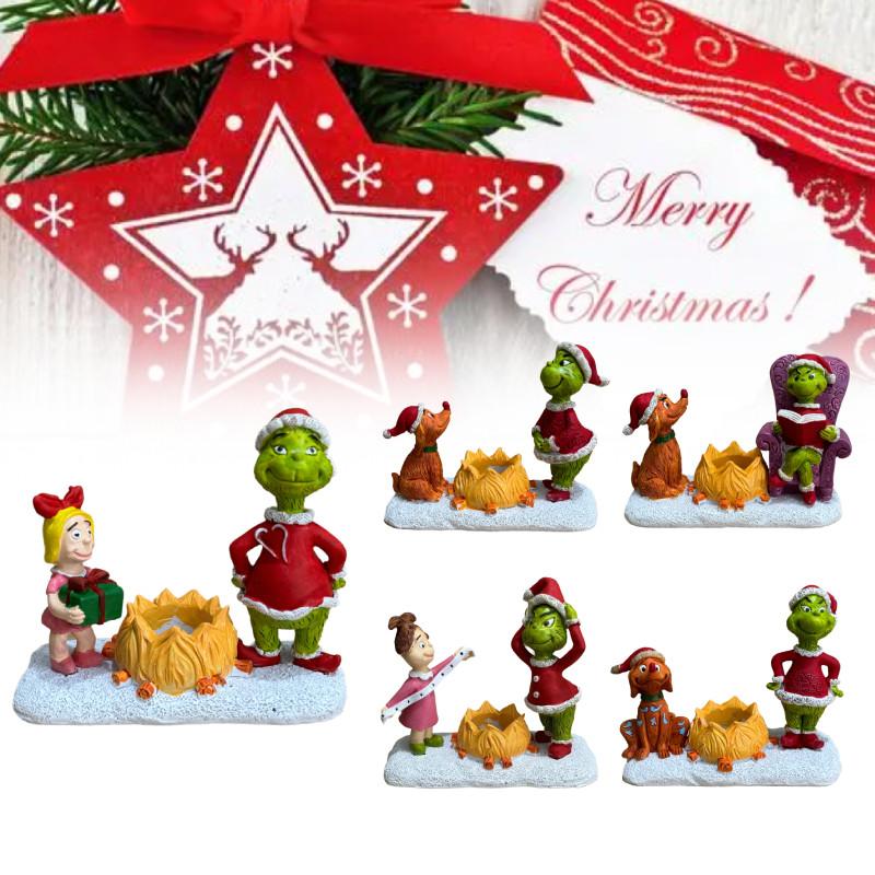 Night Christmas Light Wall Bedside Lamp Resin Green Monster Decor Holiday