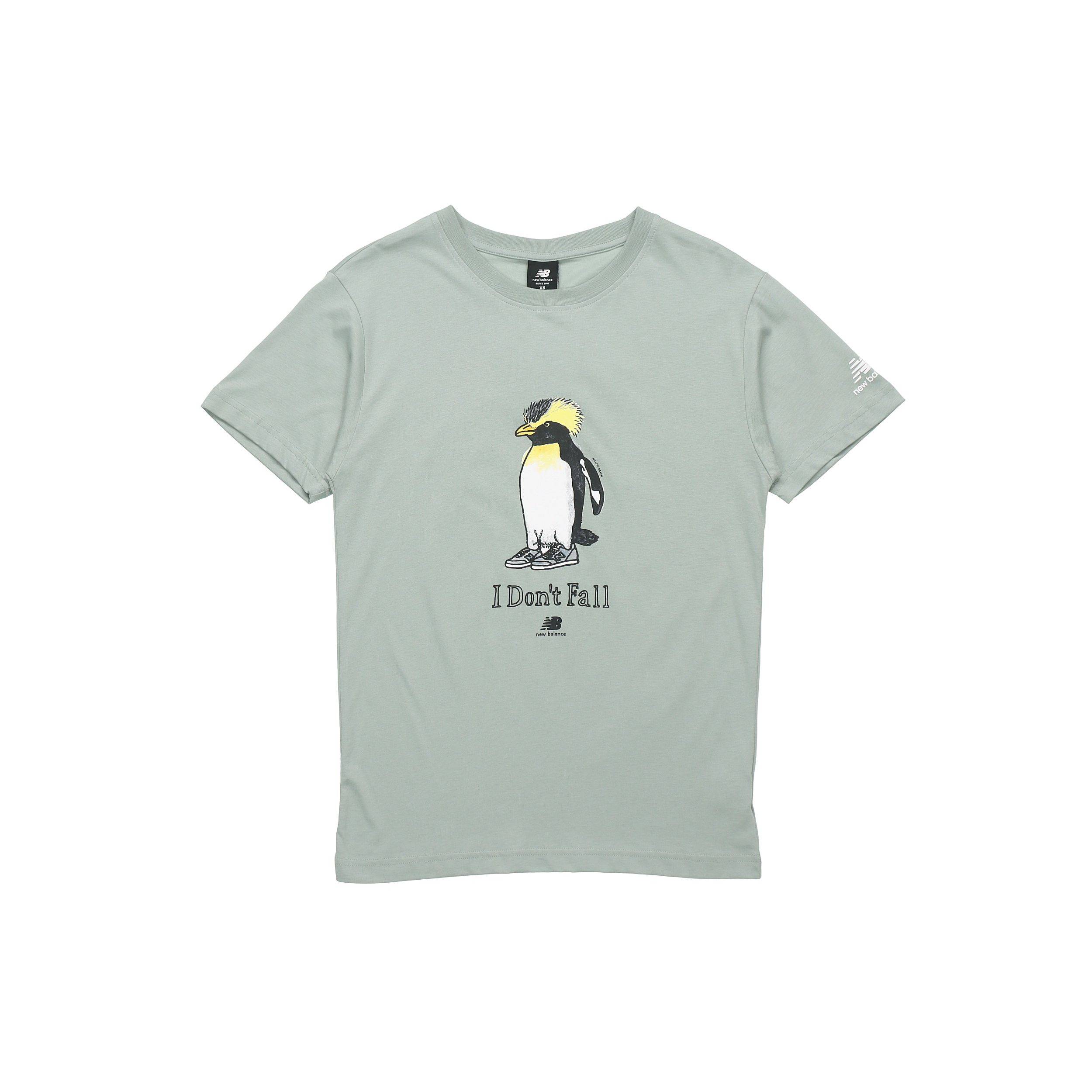 

New Balance Повседневная спортивная футболка с короткими рукавами Топы унисекс Светло-зеленый с принтом AMT12340-LIH