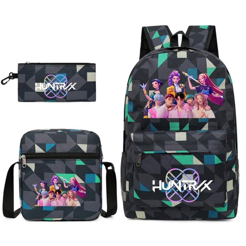 Kpop Dämonenjäger Kinderrucksack mit atmungsaktivem Oxford-Stoff für Schule und Freizeit