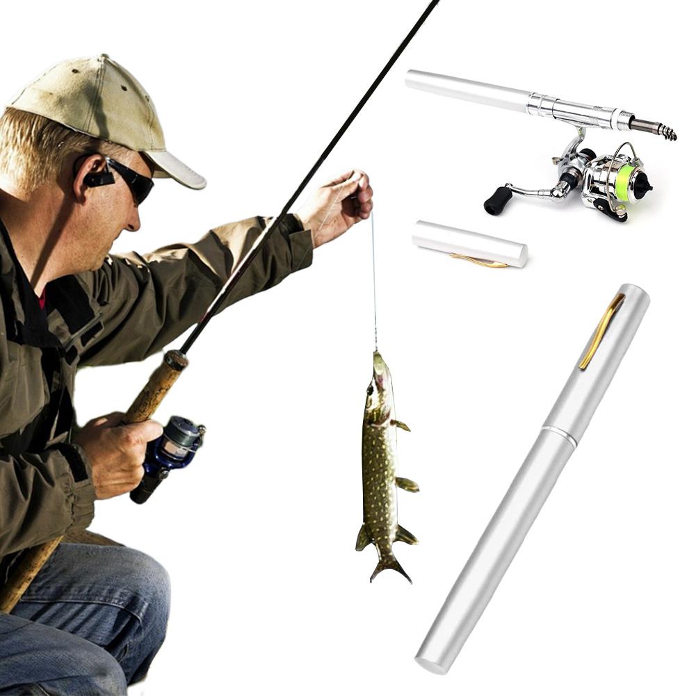 Mini Pocket Pen Fishing Rod with Reel Telescopic Fishing Pole with Reel Fishing Rod Spinning Reel Combo Kit for Outdoor Fishing
