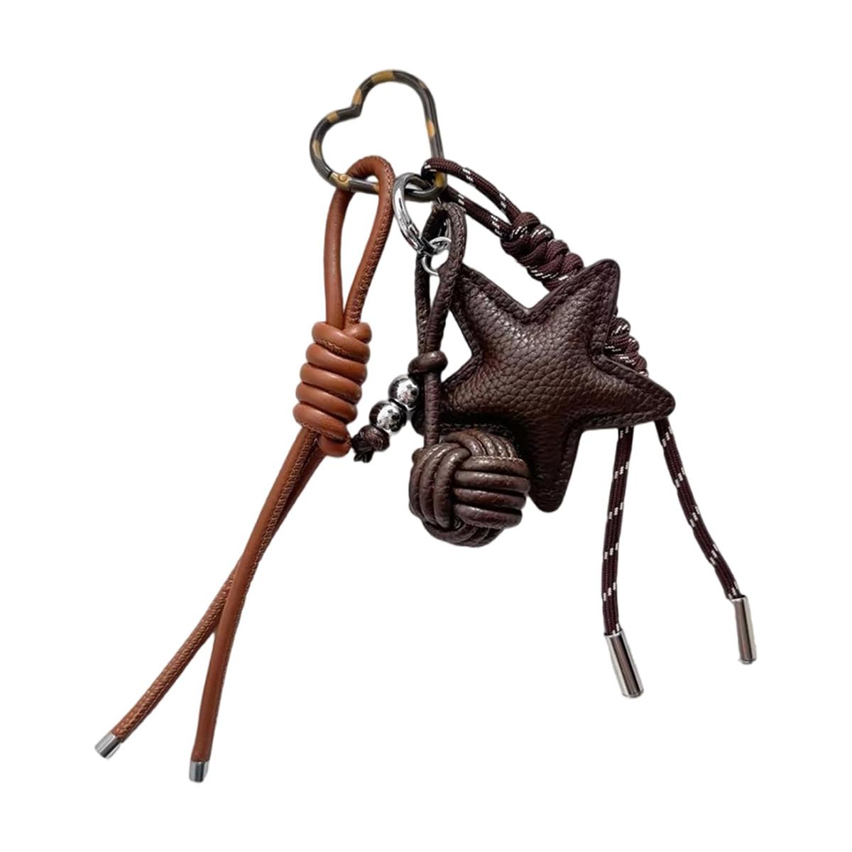 

Handmade DIY Knot Keychain Pendant Chain Bag Hanging Keychain Decoration Rafted From Premium Leather