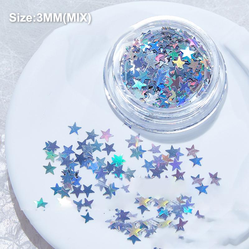 

Мини сверкающий лазерный блеск для ногтей сверкающий красочный патч любовь бабочка волна точка звездный лазер серебряный блеск для ногтей украшение Star