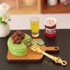 5PCS DIY Decoration Dollhouse Simulation Cake Dessert Milk Juice Set Mini Kitchen Tray Tableware Accessories Kids Toys