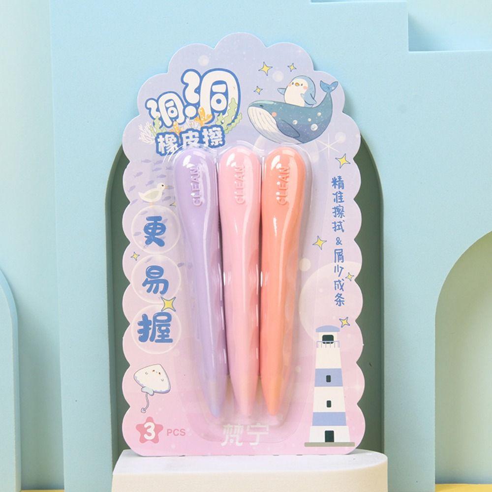 3 sztuki/pudełko Podwójna głowica ołówka Gumka do korekcji postawy Gumka bezśladowa Materiały korekcyjne