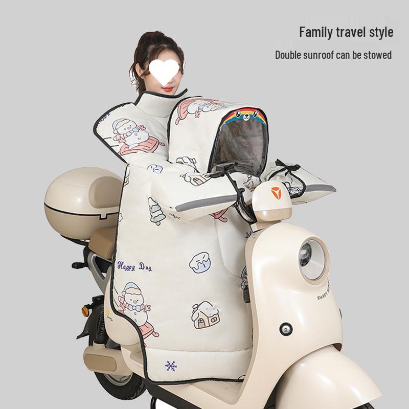 Winter Fleecegefüttert Winddicht Elektrofahrzeug Kind-Eltern Motorrad Windschutzscheibe