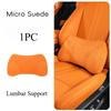 Universal Suede Car Lumbar Support All-Season Breathable Waist Protection Nappa Leather Seat Back Cushion for Car Comfort