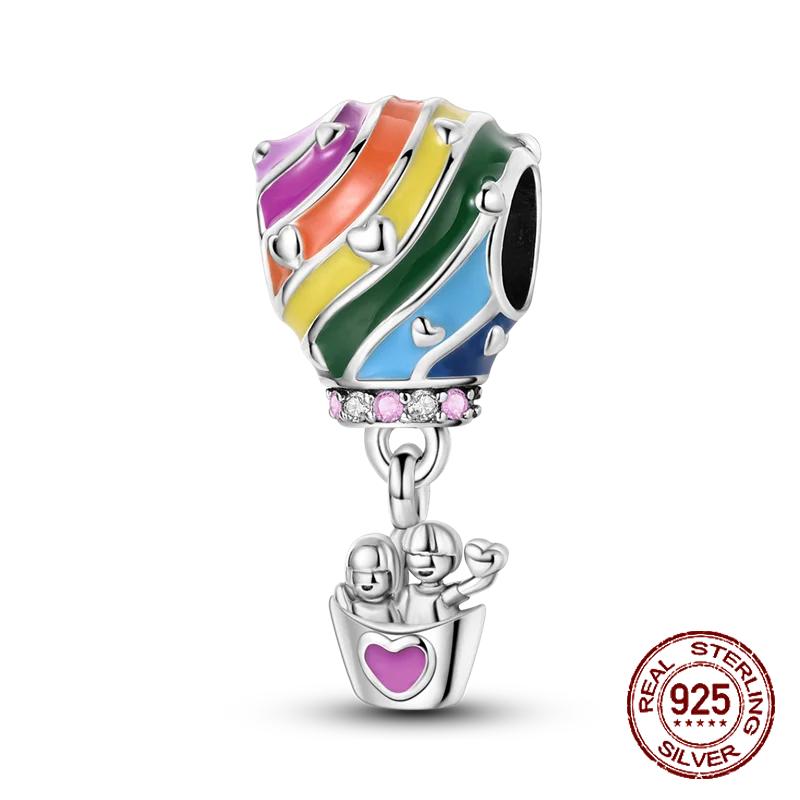 925 Sterling SilverCharms Girl Couple Valentine's Day Beads Pendant Fit 925 Silver Bracelet DIY Woman Jewelry Gift for Friend