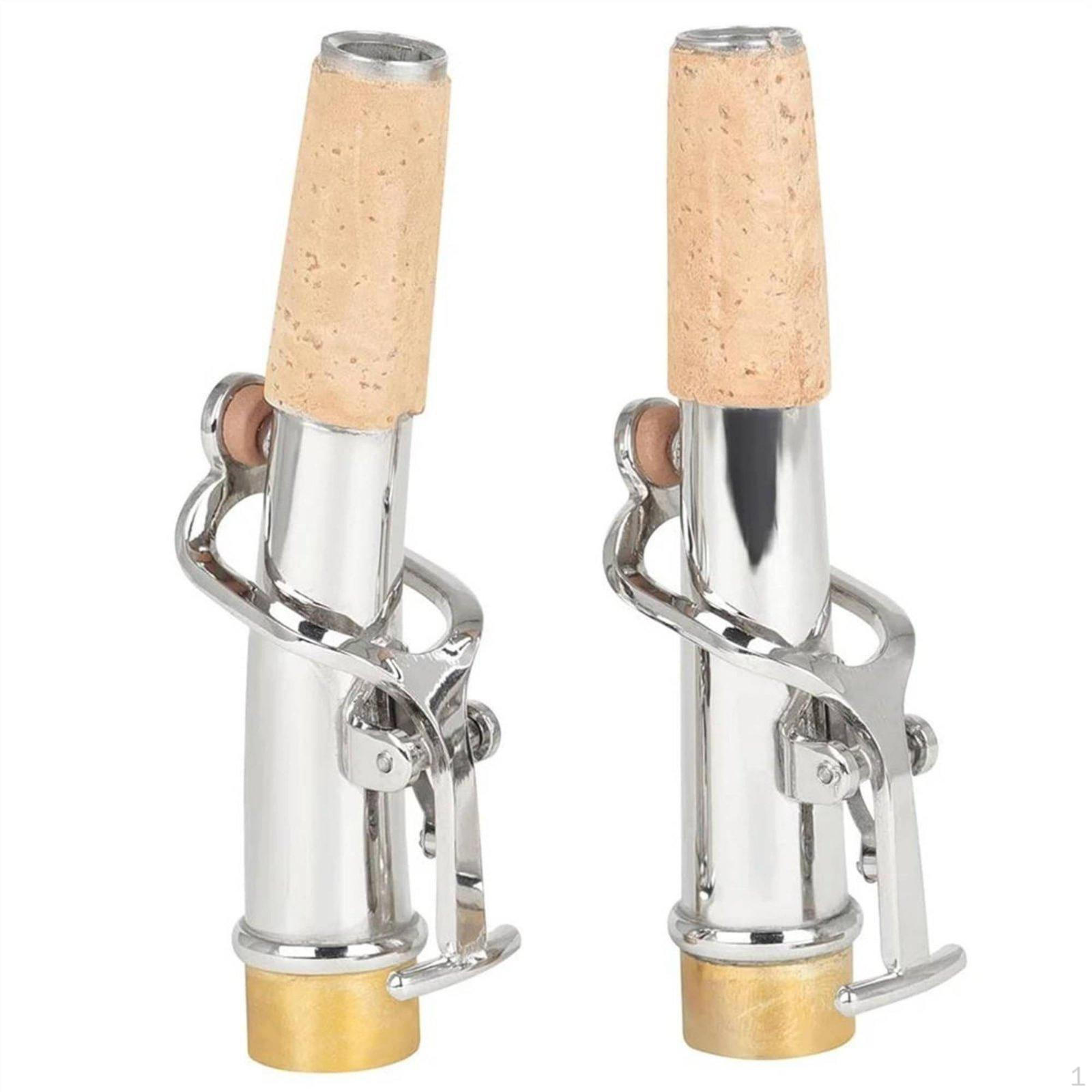 2 Pieces Soprano Saxophone Neck Pair Cork Straight and Curved Sax Necks