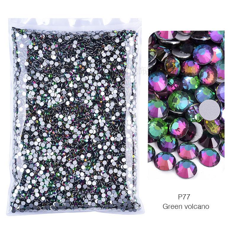 P72-180 Glass Nail Art Large Bag Flat Bottom Diamond, Silver Plated Diy Diamond Jewelry Accessories Mobile Phone Case Rhinestone Accessories