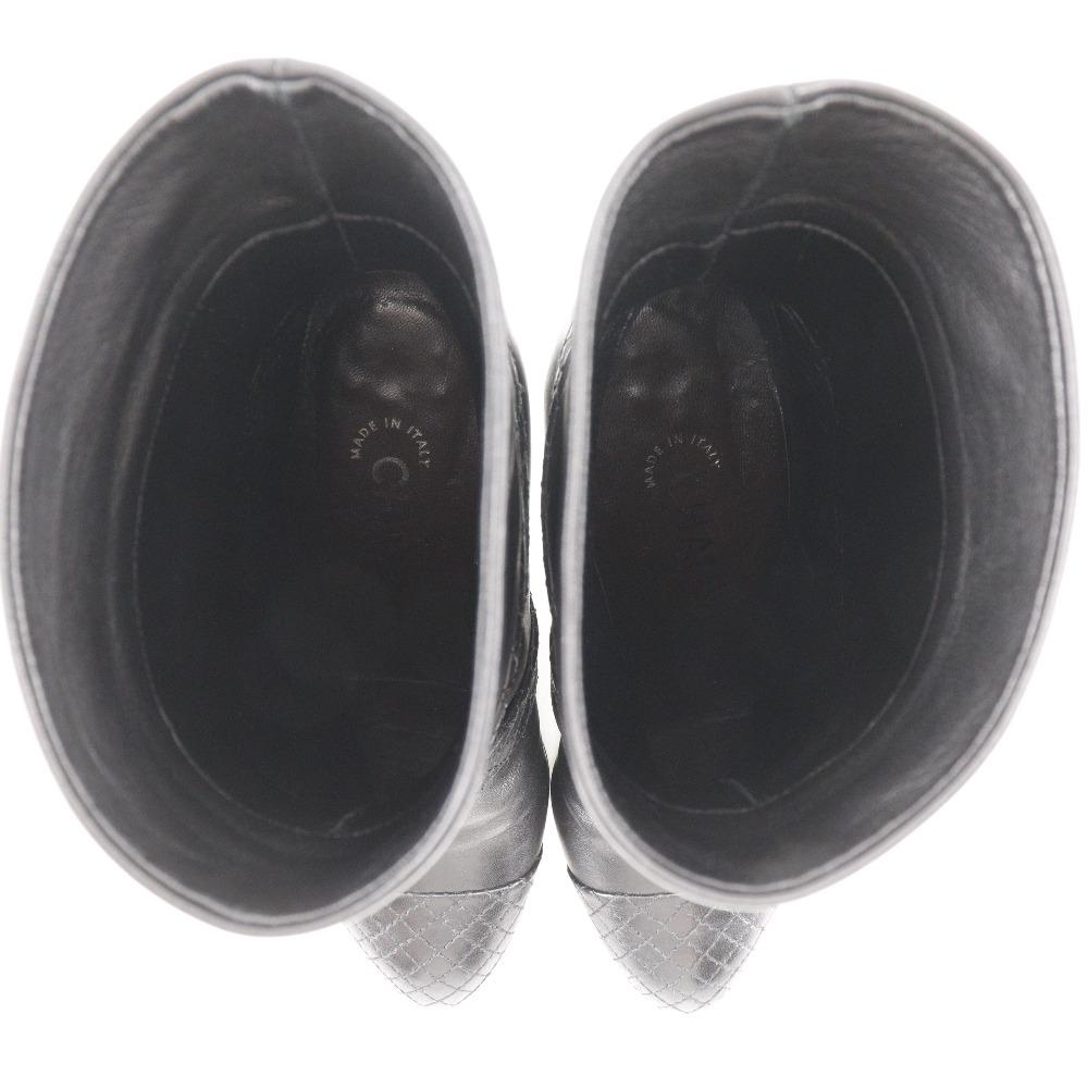 CHANEL COCO Mark boots Matelasse black leather Women Used