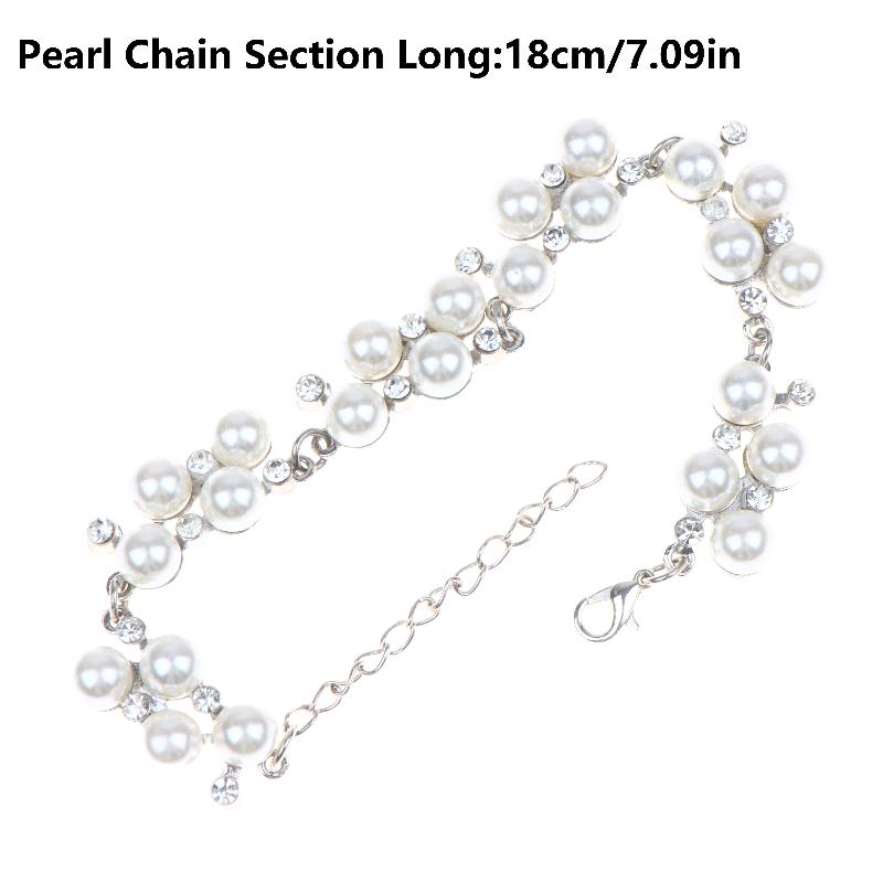 Fashion Imitation Pearl Rhinestone Bracelet Adjustable Chain Vintage Faux Pearl Bangle For Women Wedding Party Daily Jewelry