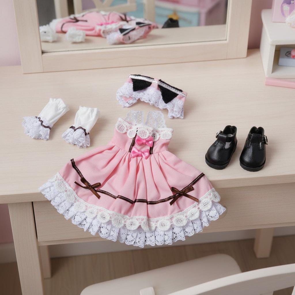 1/6 Scale Doll Dress Clothes Outfits Set Girls Pretend Play Cake Decoration BJD Shoes Handmade 30cm
